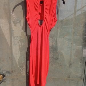 Red Sleeveless Cutout Women’s Dress